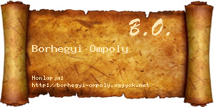 Borhegyi Ompoly névjegykártya